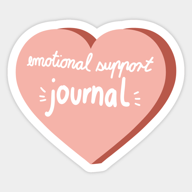 emotional support Journal calligraphy in a pink heart ( Journal sticker decoration ) Sticker by loulou-artifex